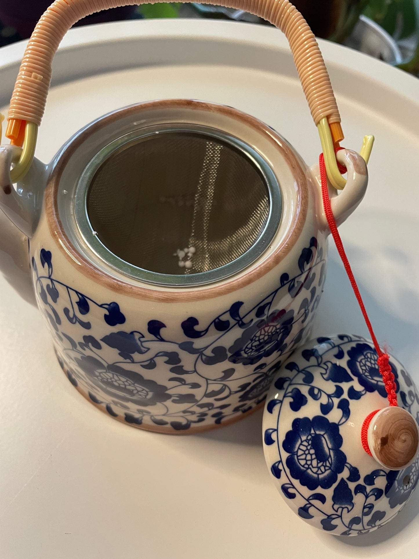 Blue and White Vintage Tea Pot