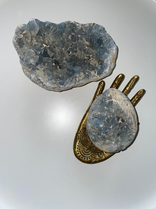 Blue Calcite Geode Cluster