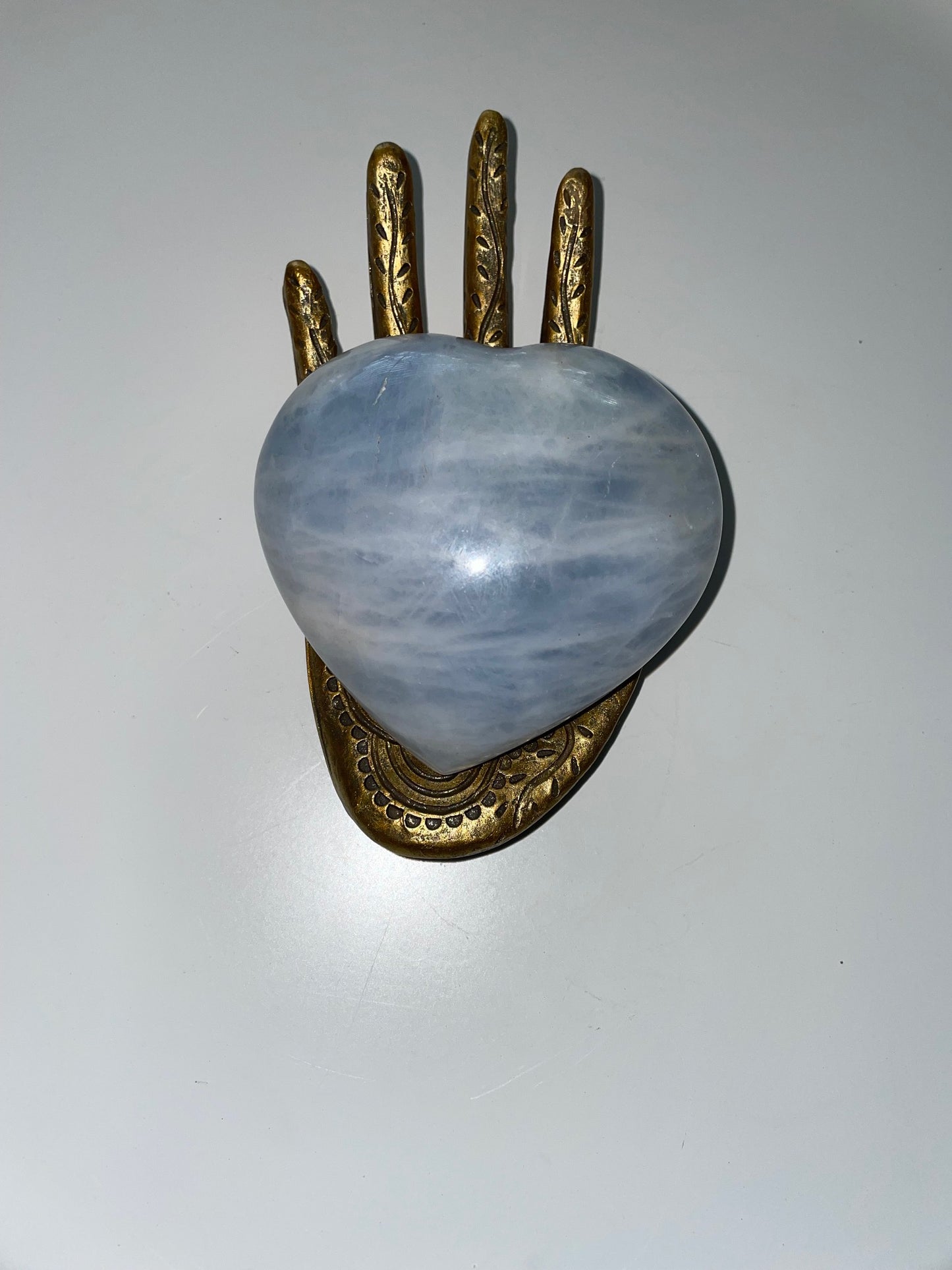 Blue Calcite Heart