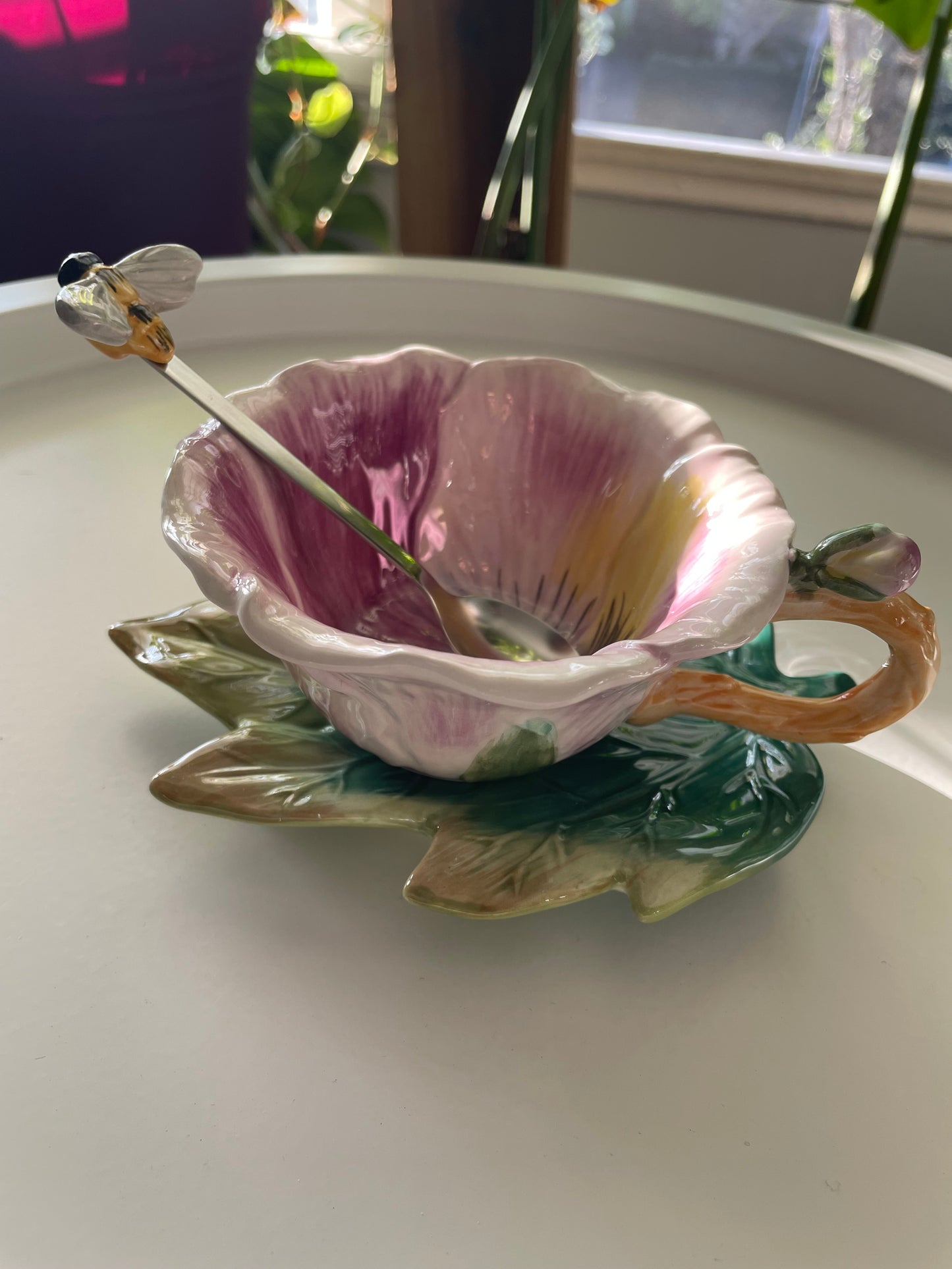 Purple Flower Tea Cup