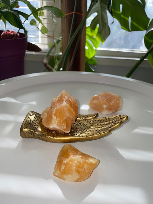 Raw Orange Calcite Chunks